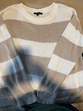 Banana Republic Striped Crewneck Sweater in Cream and Tan